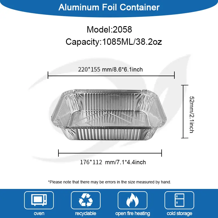 Kertakäyttöinen grilli lounaslaatikko hopea alumiinifolioastiat