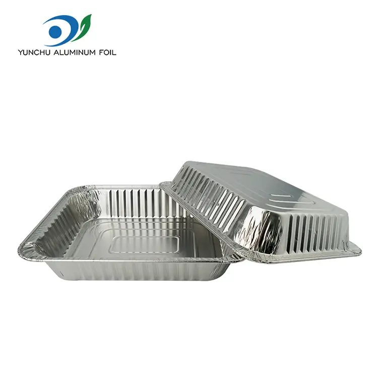 Suorakaiteen muotoinen takeaway kalkkunalevy hopea alumiinifolioastiat