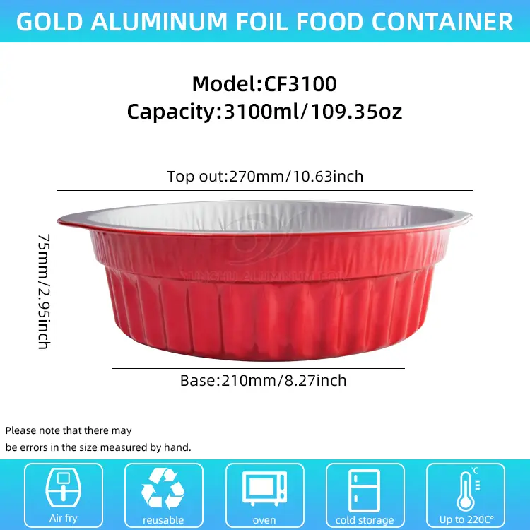 Kertakäyttöiset kuuma kattilat ja pannut punaiset alumiinifolioastiat