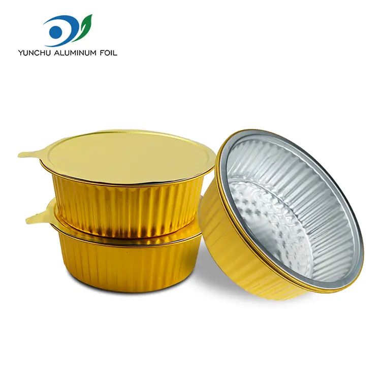 Kertakäyttöiset leivinlokerot alumiinifolioastiat pyöreät Kertakäyttöiset leivinlokerot alumiinifolioastiat pyöreät