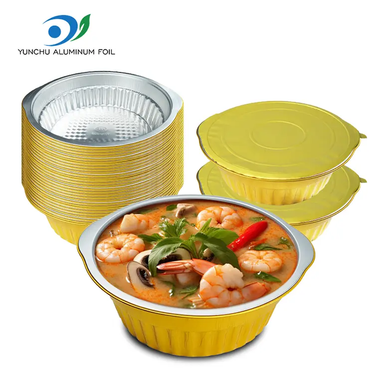 Kertakäyttöiset Camping Golden Pyöreät alumiinifolioastiat