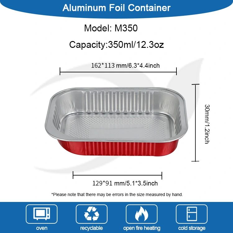 Kertakäyttöinen catering sinetti punainen neliö alumiinifolio astiat