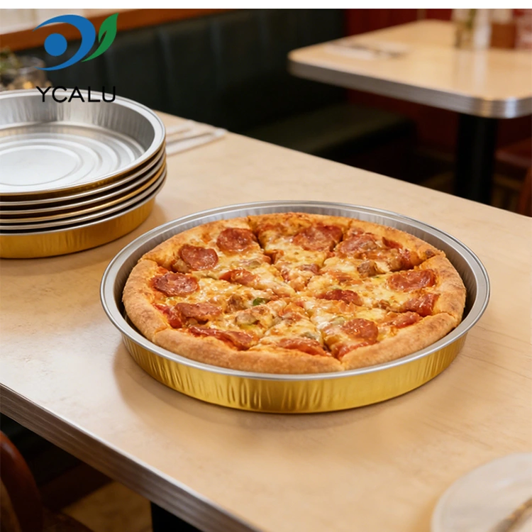 Kertakäyttöiset pizzapannun paistaminen Pyöreät alumiinifolioastiat