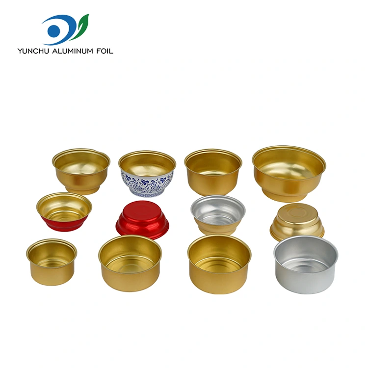Kertakäyttöinen pyöreä takeaway -laatikko pieni kultainen kulhoalumiinifolioastia