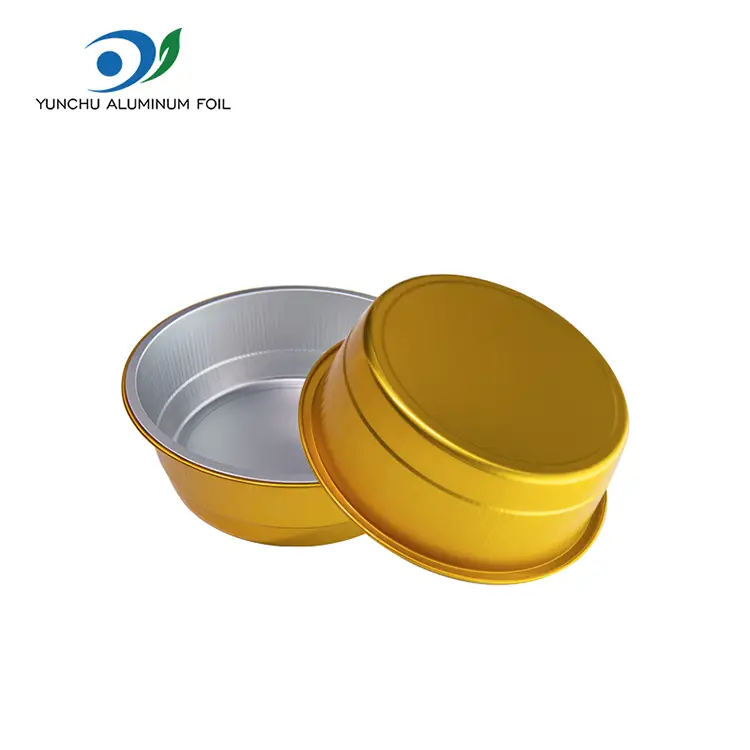 Kertakäyttöiset suljetut catering kultaiset pyöreät alumiinifolioastiat