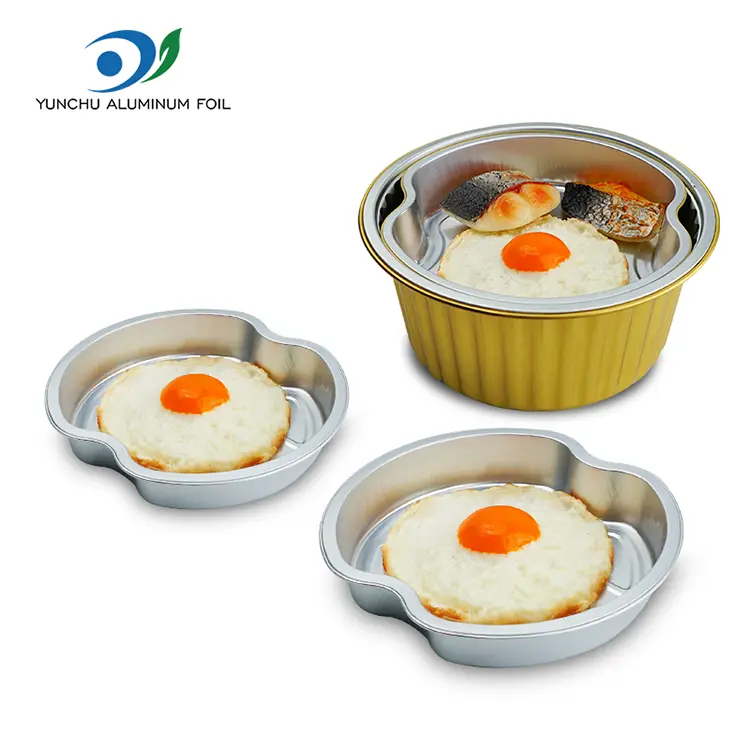 Kertakäyttöiset porrastetut takeet pyöreät alumiinifolioastiat