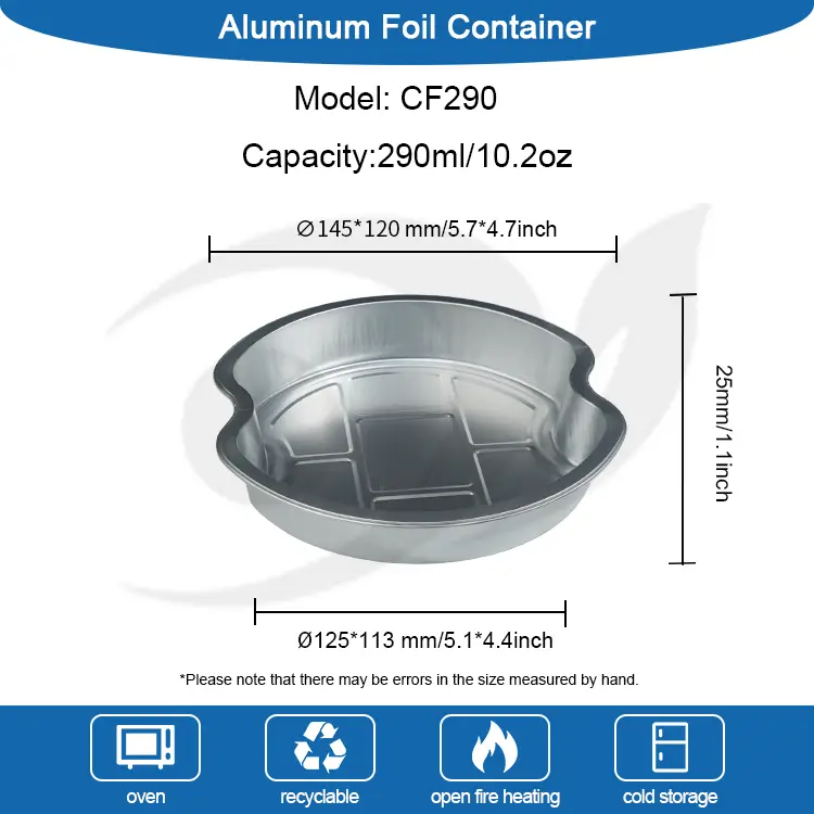 Kertakäyttöiset porrastetut takeet pyöreät alumiinifolioastiat