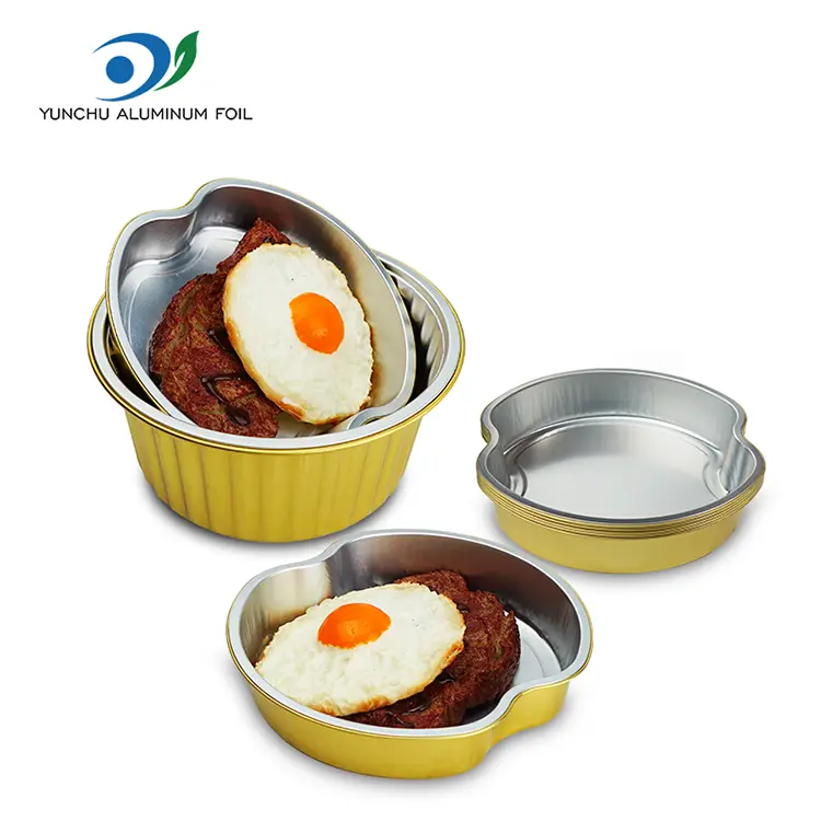 Kultakerrat ruokailut pyöreät alumiinifolioastiat Kultakerrat ruokailut pyöreät alumiinifolioastiat