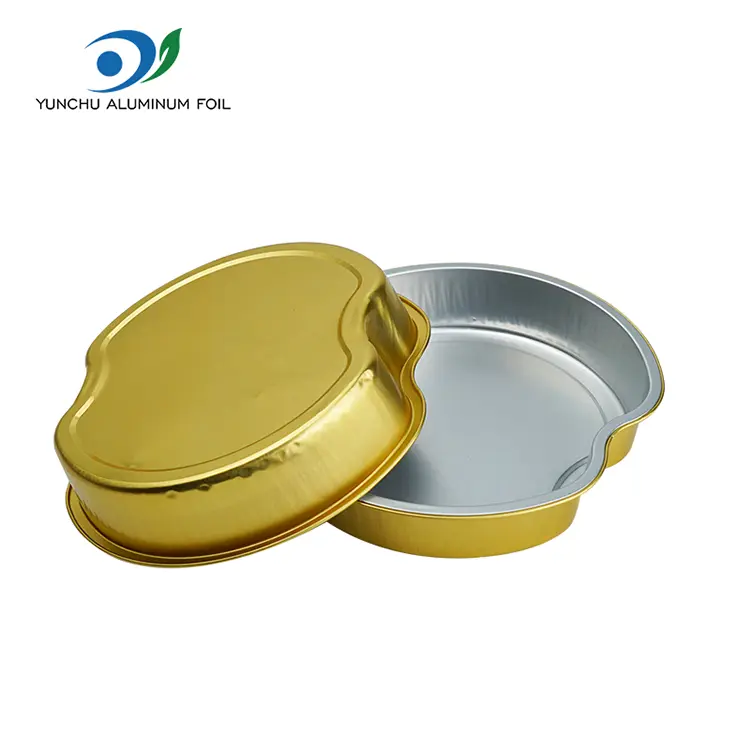 Kultakerrat ruokailut pyöreät alumiinifolioastiat