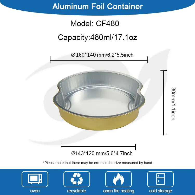Kultakerrat ruokailut pyöreät alumiinifolioastiat