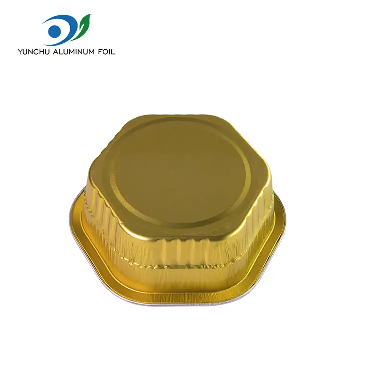 Kuusikulmainen takeaway Lämmö suljettu sileäseinämä alumiinifolioastiat