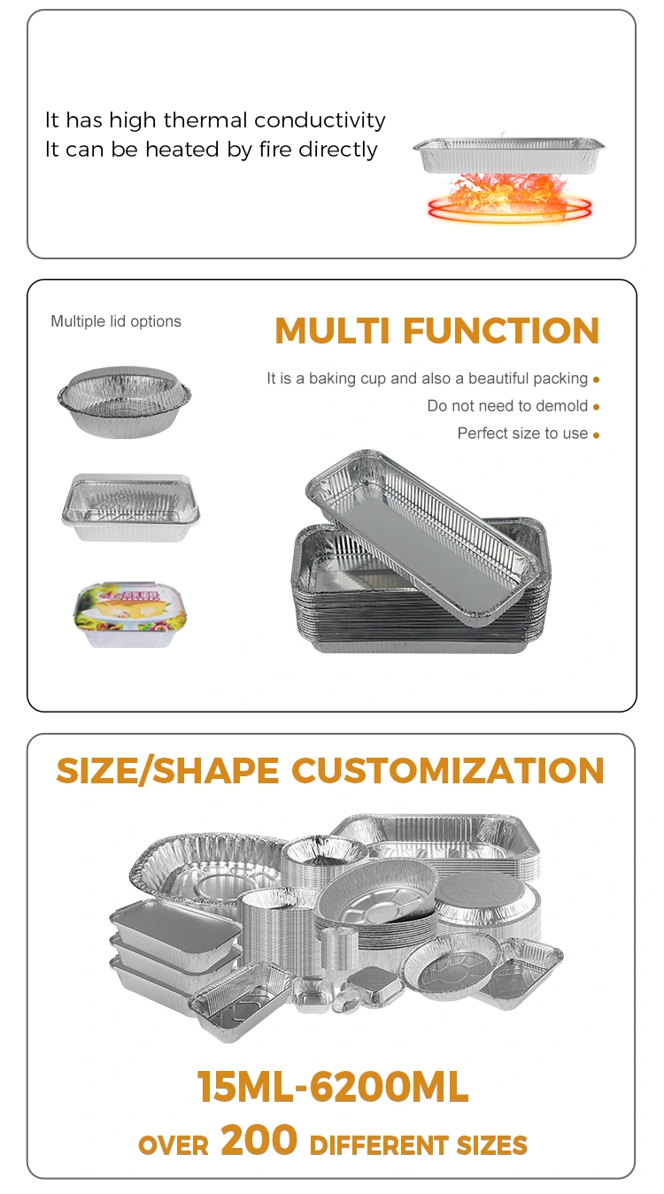 Rectangular baked bread Silver Aluminum Foil Containers