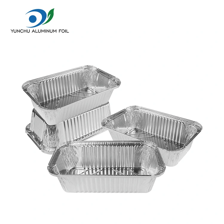 Suorakulmainen ilmakeittiöpakkaus hopea -alumiinifolioastiat Suorakulmainen ilmakeittiöpakkaus hopea -alumiinifolioastiat