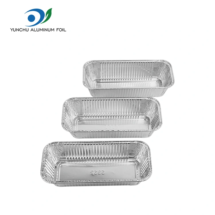 Suorakaiteen muotoinen ilmakeittimen takeaway hopea alumiinifolioastiat