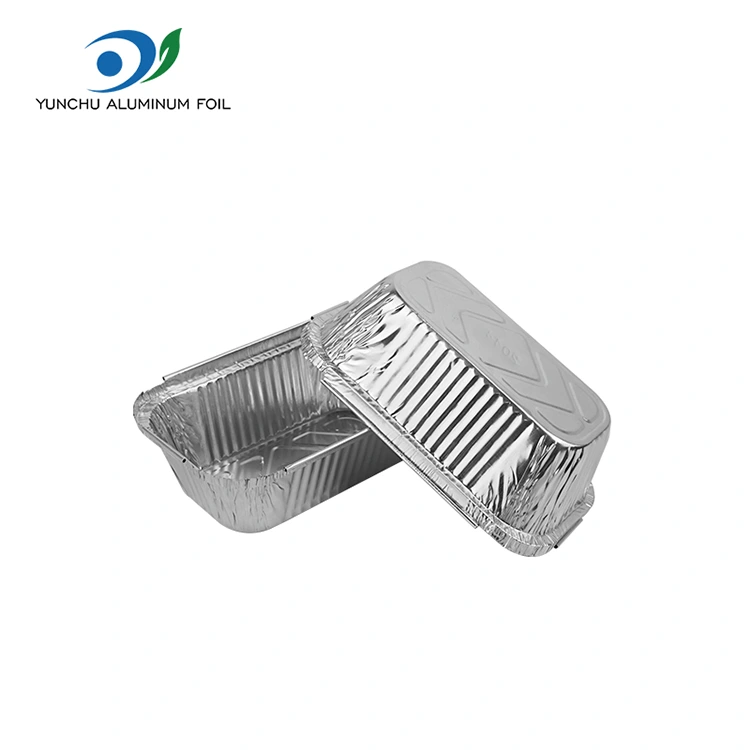 Suorakaiteen muotoiset leivotut riisi hopea -alumiinifolioastiat