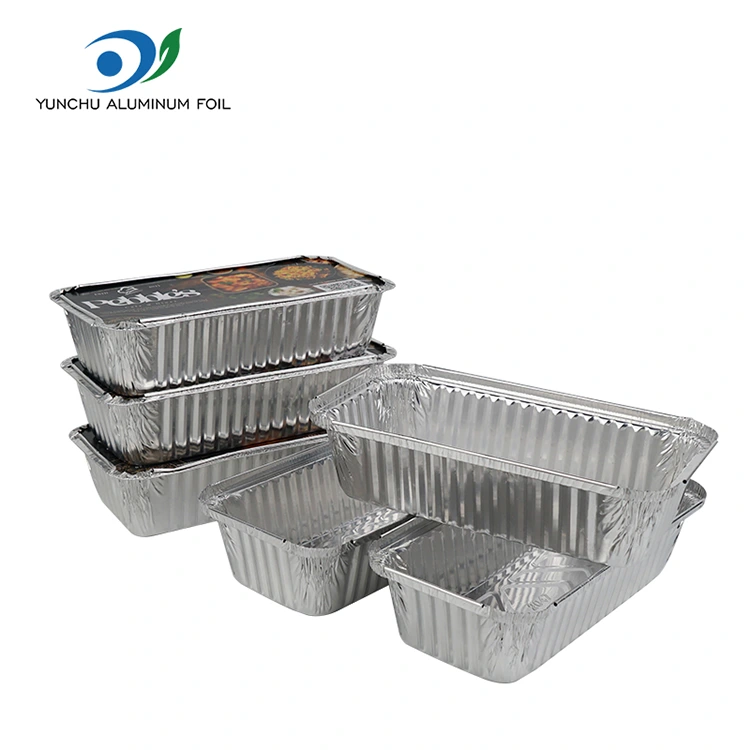 Suorakaiteen muotoinen grilli sakeutettu hopea -alumiinifolioastia