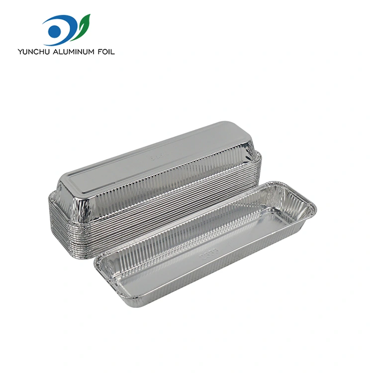 Suorakaiteen muotoinen leipä ilmanpaistaja hopea alumiinifolioastia