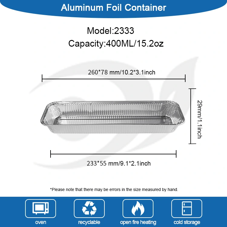 Suorakaiteen muotoinen leipä ilmanpaistaja hopea alumiinifolioastia