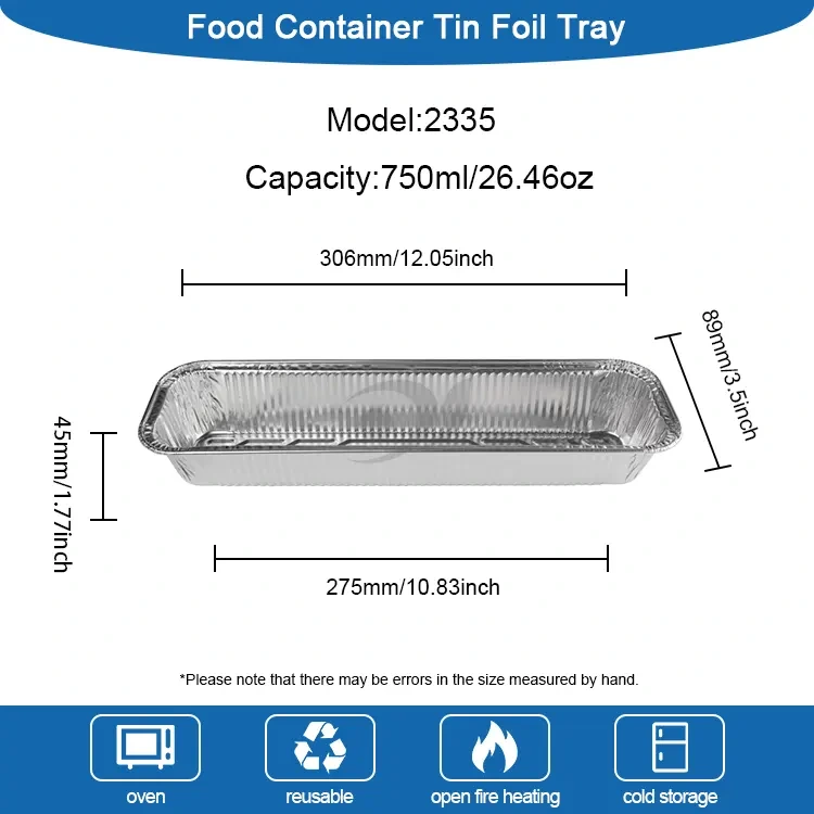 Suorakaiteen muotoinen leipälokero leivonta hopea alumiinifolioastiat