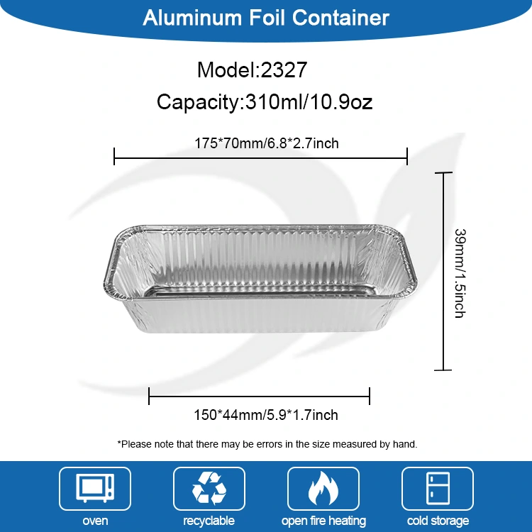 Suorakaiteen muotoinen leipälokero hopea alumiinifolioastiat