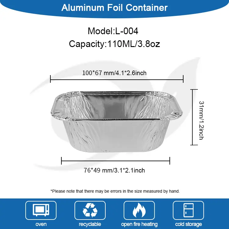 Suorakulmainen kakku leipominen hopea alumiinifolioastiat
