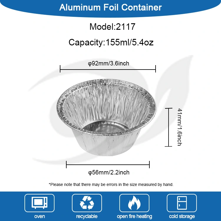Pyöreä leipomakakku hopea alumiinifolioruokapistorasia