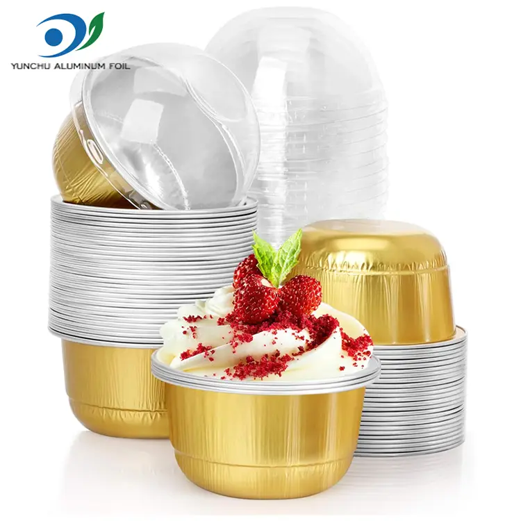 Kultainen alumiinifolio jälkiruokakuppi – 150 ml Dome Shape