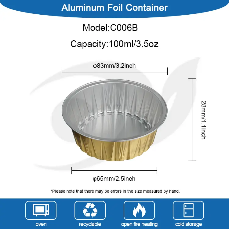 Pyöreät kakun leivontalasit Smouthin alumiinifolioastiat