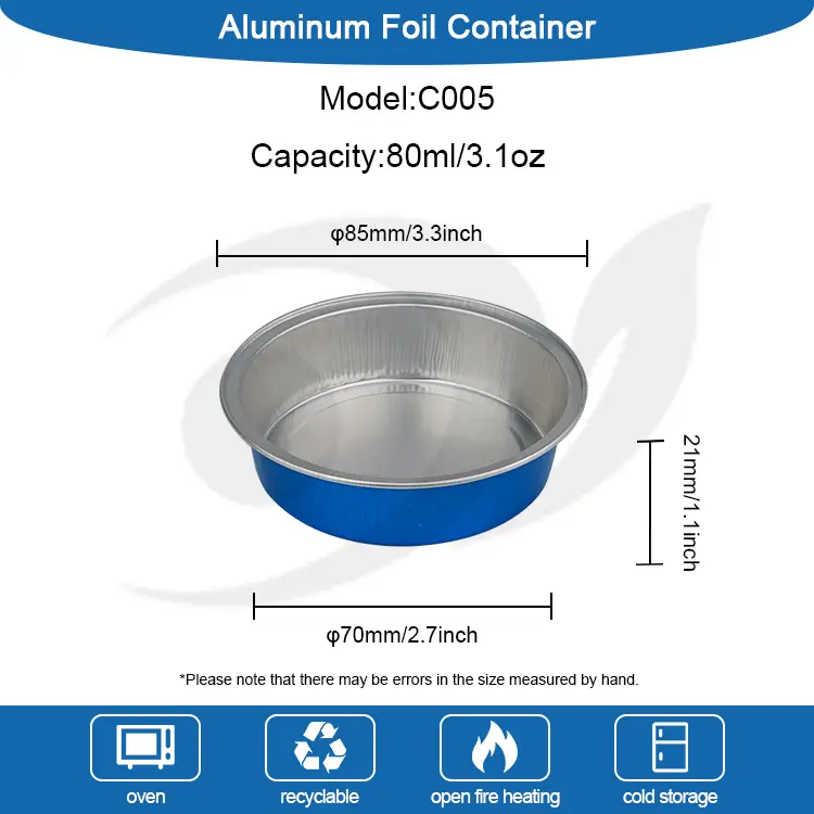 Pyöreä kakun leipominen Smoothwall -alumiinifolioastiat