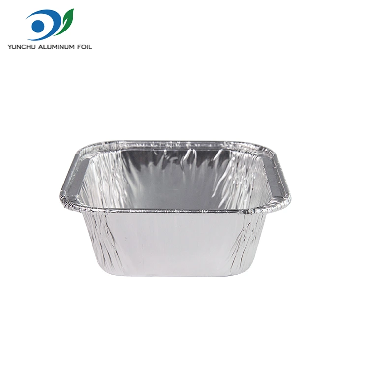 Neliömäinen ilmakeittiöhopea alumiinifolioastia Neliömäinen ilmakeittiöhopea alumiinifolioastia