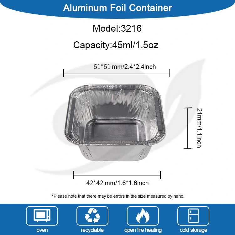 Neliömäinen ilmakeittiöhopea alumiinifolioastia