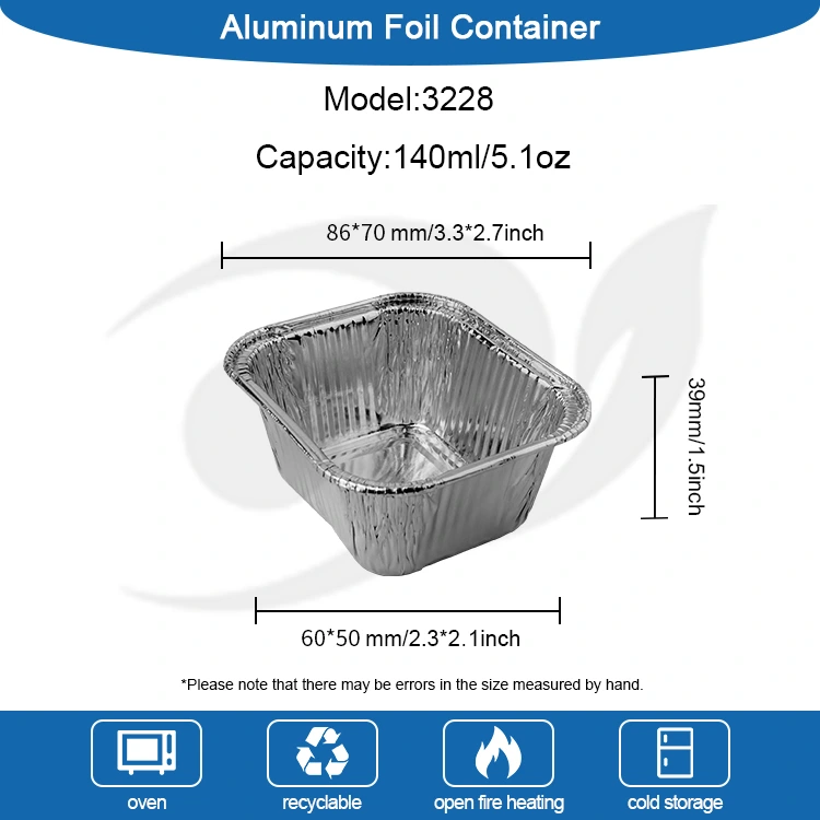Neliö leivinlevy Ilmakuoren hopea -alumiinifolioastiat
