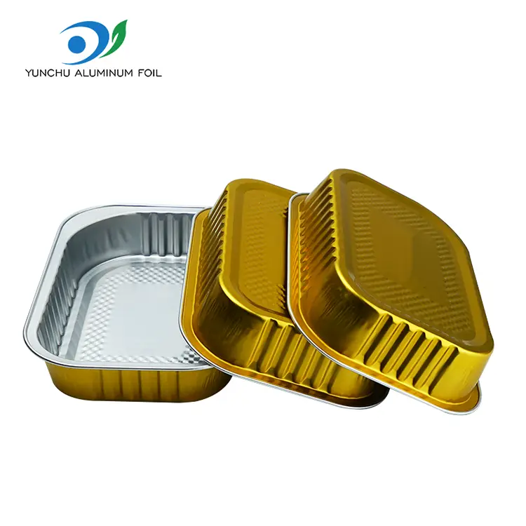 Neliömäinen ruokasali kultainen alumiinifolioastia