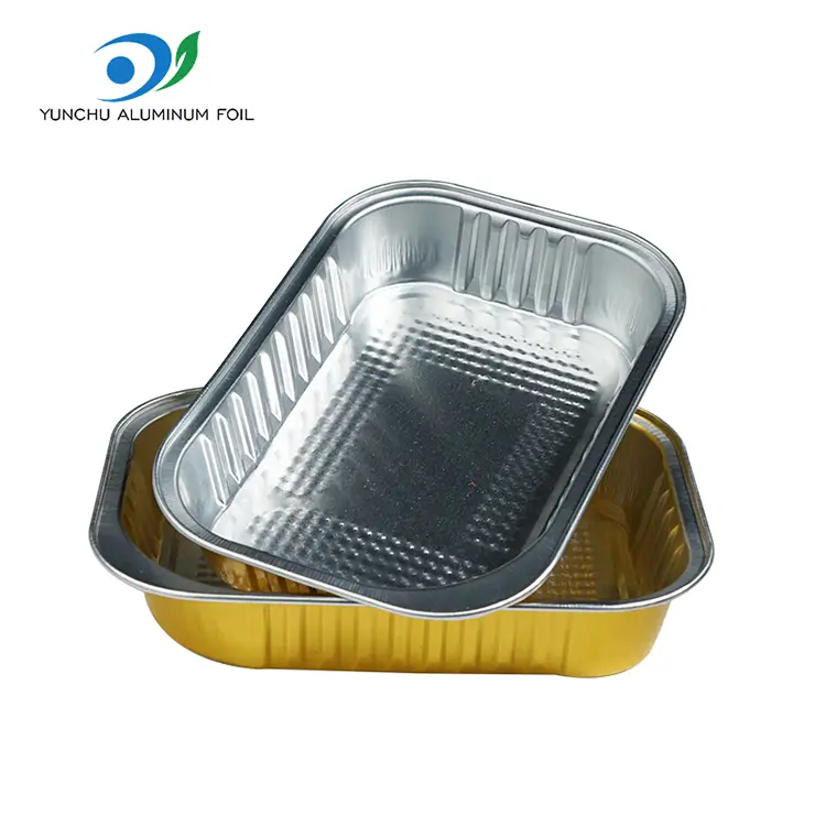 Neliömäinen ruokasali kultainen alumiinifolioastia