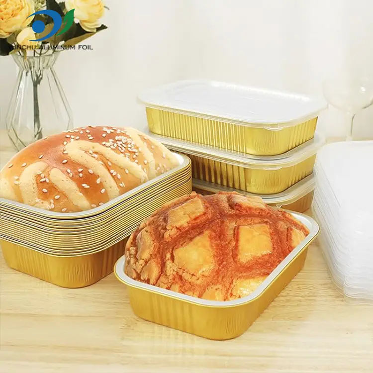 Neliömäinen ruokasali kultainen alumiinifolioastia