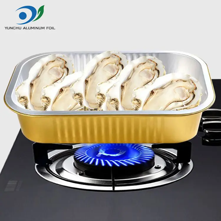 Neliömäinen ruokasali kultainen alumiinifolioastia