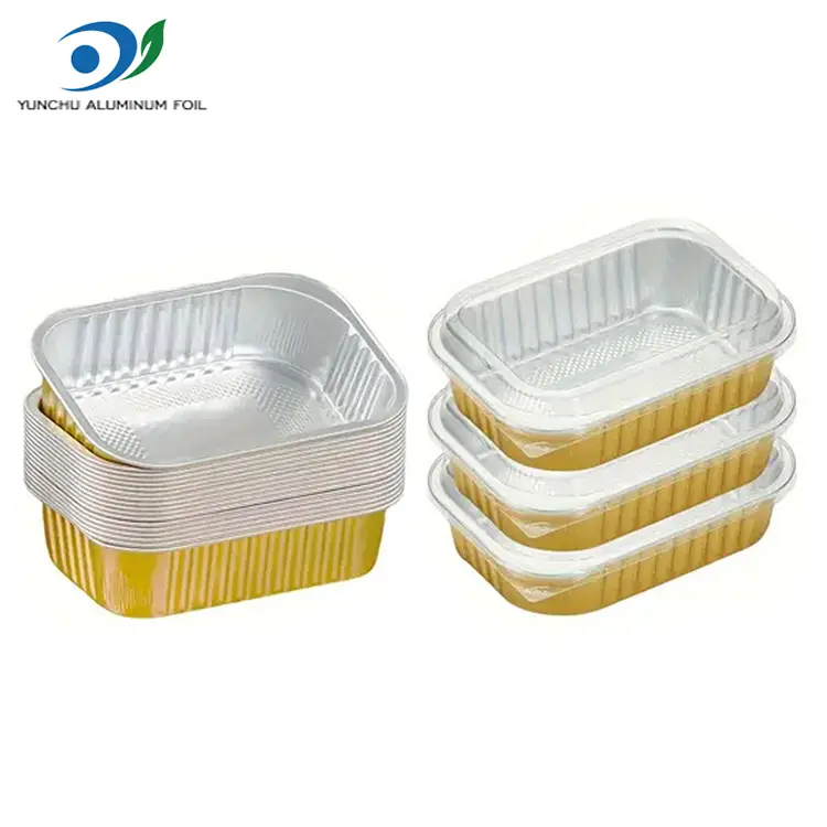 Neliömäinen ruokasali kultainen alumiinifolioastia