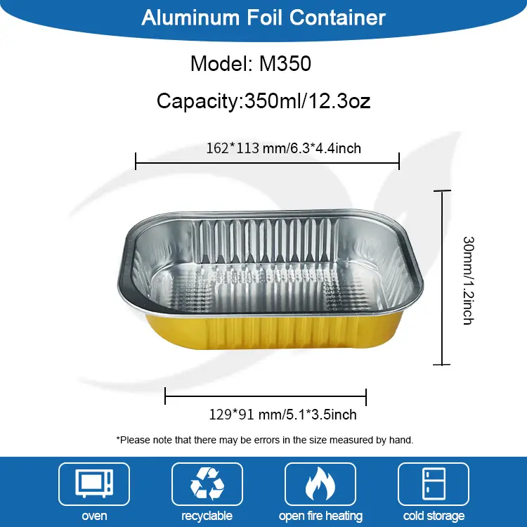 Neliömäinen ruokasali kultainen alumiinifolioastia