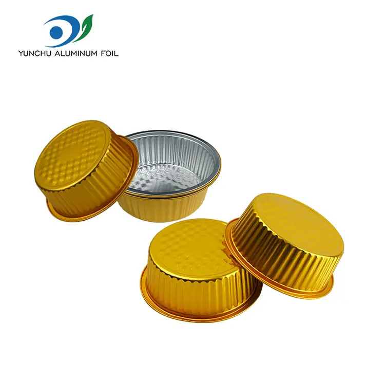 Takeaway pieni kuuma potti kultainen pyöreä alumiinifolioastia
