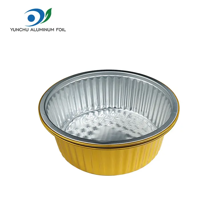 Takeaway pieni kuuma potti kultainen pyöreä alumiinifolioastia